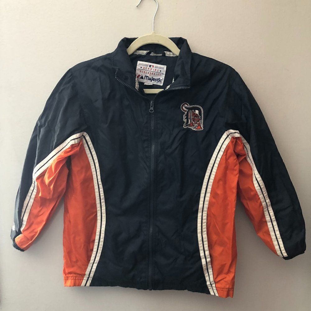 Majestic Vintage Detroit Tigers MLB Baseball Full Zip Youth jacket size 10/12